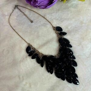 Boutique Gold and Black Leaf Necklace